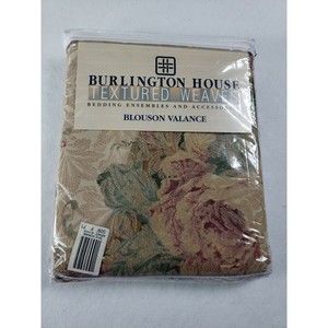 Burlington House Oxford Floral Blouson Valance 82 x 18 Made in USA Qty 1 NEW